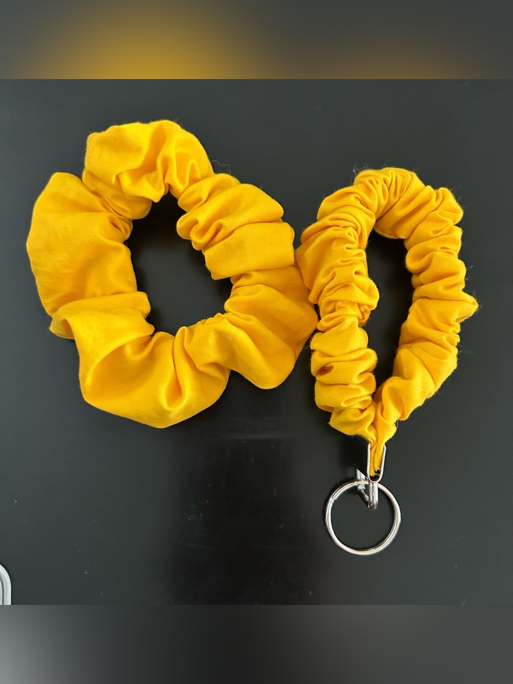 Yellow Scrunchie Wrist Keyring Set - Bright Yellow Hair Accessories